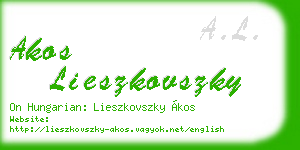 akos lieszkovszky business card